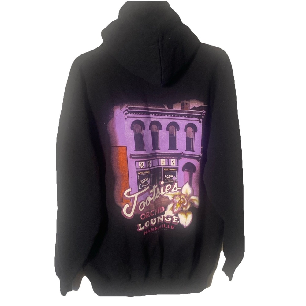 TOOTSIES Black Hoodie Womens NASHVILLE BAR ORCHID LOUNGE Size Large